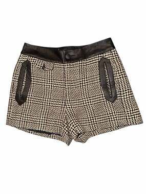rag & bone tweed and lamb leather shorts - intermix exclusive size 00